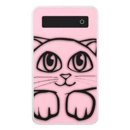 Cute Cat Peeking Pink Power Bank