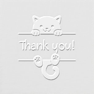 Cute Cat Peeking Thank You Embosser