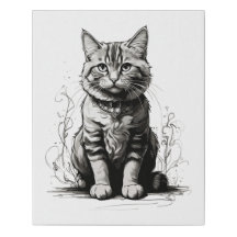 Cute Cat Pencil Sketch