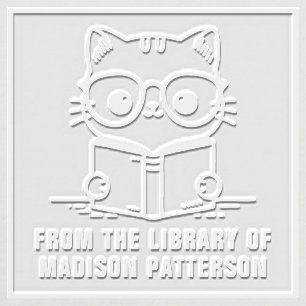 Cute Cat Personalized From The Library Of Embosser