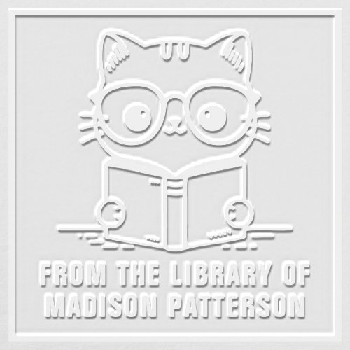 Cute Cat Personalized From The Library Of Embosser