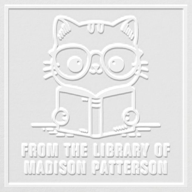Cute Cat Personalized From The Library Of Embosser (Design)