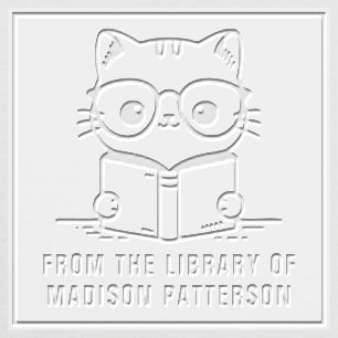 Cute Cat Personalized From The Library Of Embosser