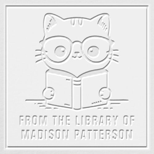 Cute Cat Personalized From The Library Of Embosser