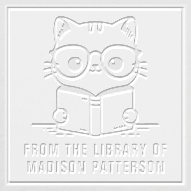 Cute Cat Personalized From The Library Of Embosser (Design)
