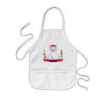 cute cat personalized name kids apron