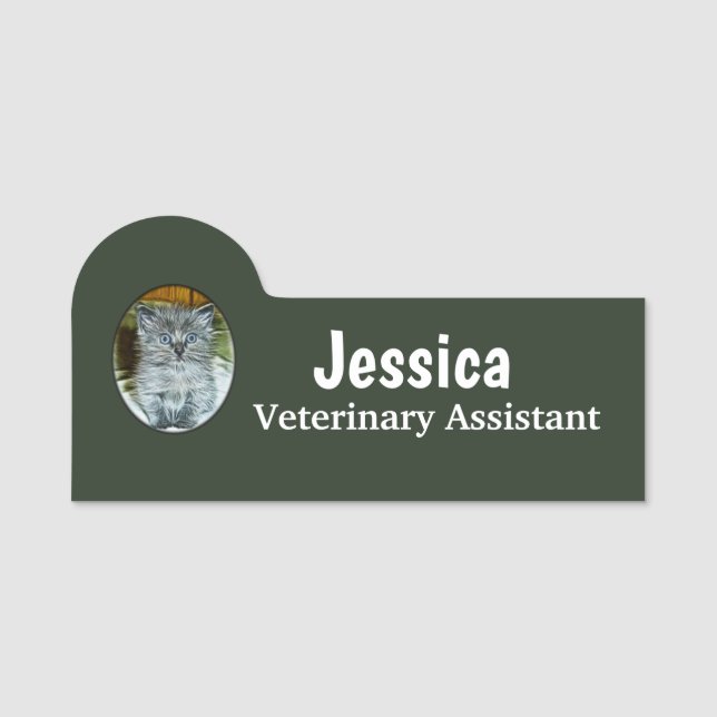 Cute Cat Personalized  Name Tags (Front)