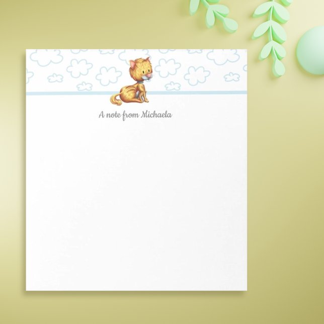 Cute Cat Personalized Notepad (Cute personalized cat notepad for every day use
By Kinda Cute by Patricia Alvarez)