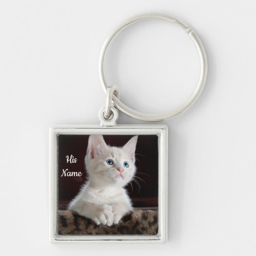 Cute cat Personalized picture Keychain