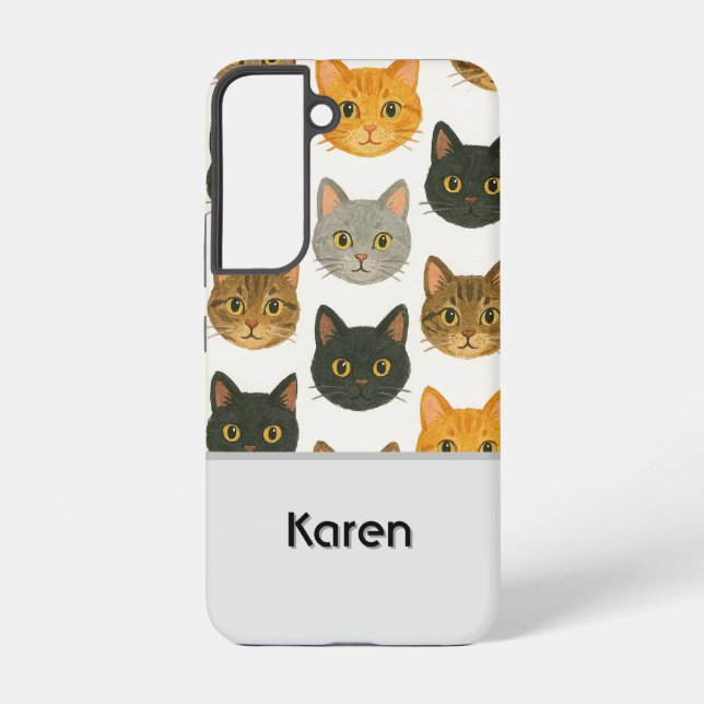 Cute cat personalized  samsung galaxy case (Back)