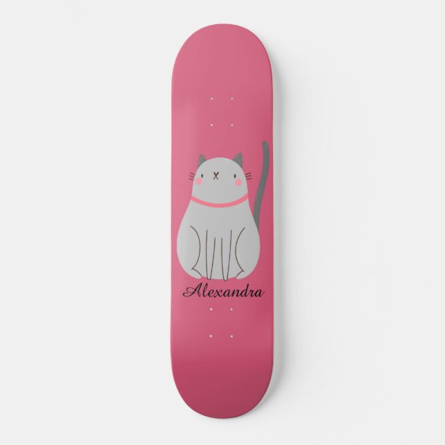 Cute Cat Personalized  Skateboard (Front)