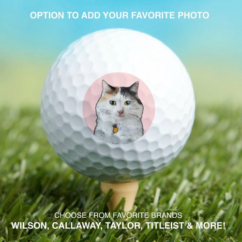 Cute Cat  Pet Cat Photo Modern Custom Golf Balls