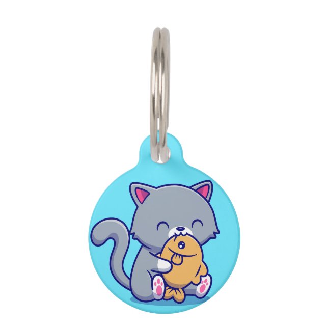 Cute Cat Pet ID Tag (Front)