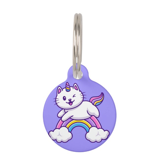 Cute Cat Pet ID Tag (Front)