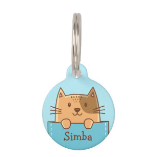 Cute Cat Pet ID Tag