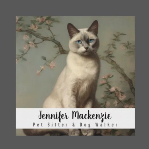 Cute Cat Pet Sitter and Dog Walker Square Business Card