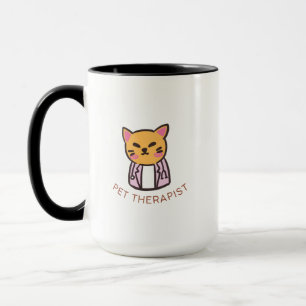 Cute Cat Pet Therapist Cartoon Design Mug