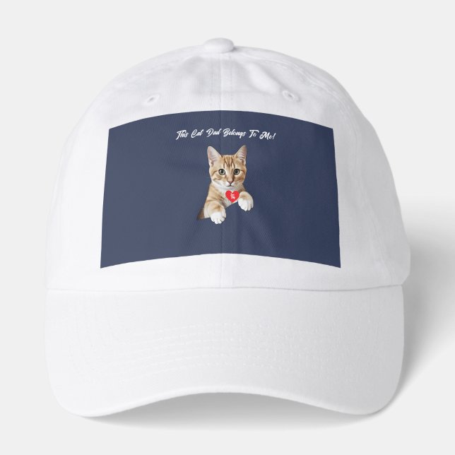 Cute Cat Photo Humor Quote Hat (Front)