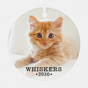 Cute Cat Photo Metal Ornament