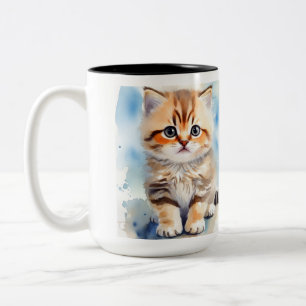 Cute Cat Photo Two-Tone Coffee Mug