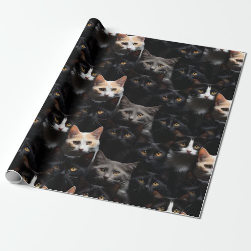 Cute Cat Photography Pattern Wrapping Paper