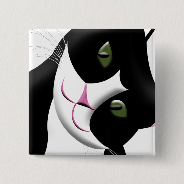 Cute Cat Pinback Button (Front)