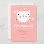 Cute Cat Pink Birthday Party  Invitation (Front)
