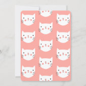 Cute Cat Pink Birthday Party  Invitation (Back)