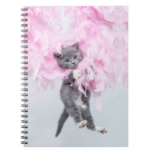 Cute Cat pink plume Notebook