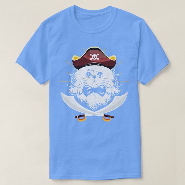 Cute Cat Pirate Gift Boys T-Shirt (Design Front)