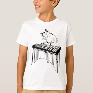 Cute Cat Playing Percussion Musical Xylophone  T-Shirt