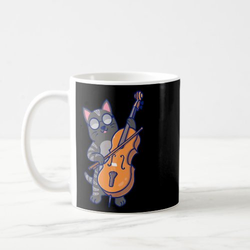 Cute Cat Playing The Cello And Wearing Sunglasses  Coffee Mug