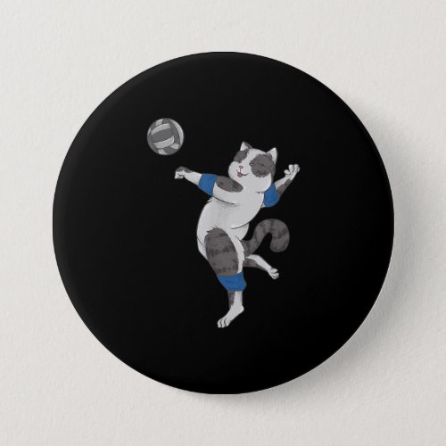 Cute Cat Playing Volleyball _ Pet Owner Button