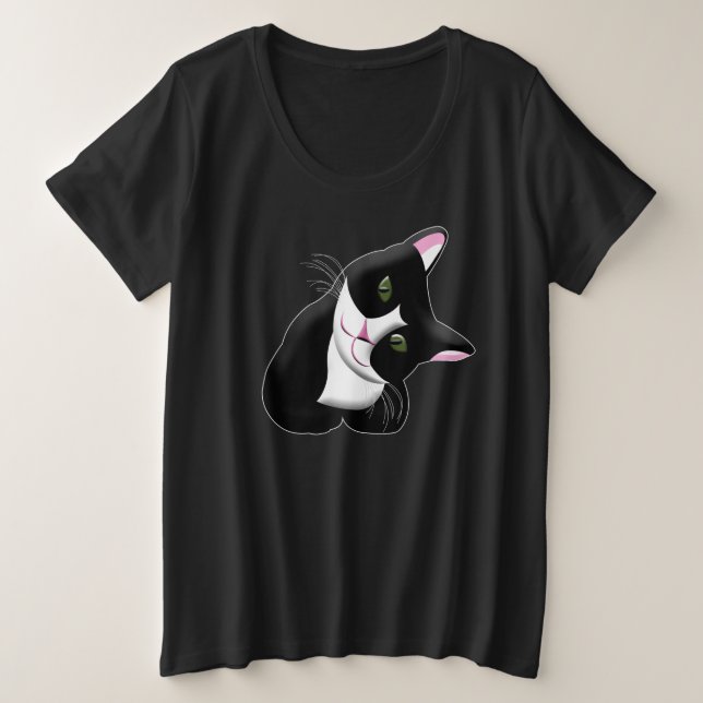 Cute Cat Plus Size T-Shirt (Design Front)