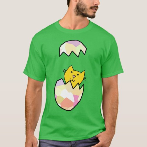Cute Cat Popping Out of Funny Easter Egg T_Shirt