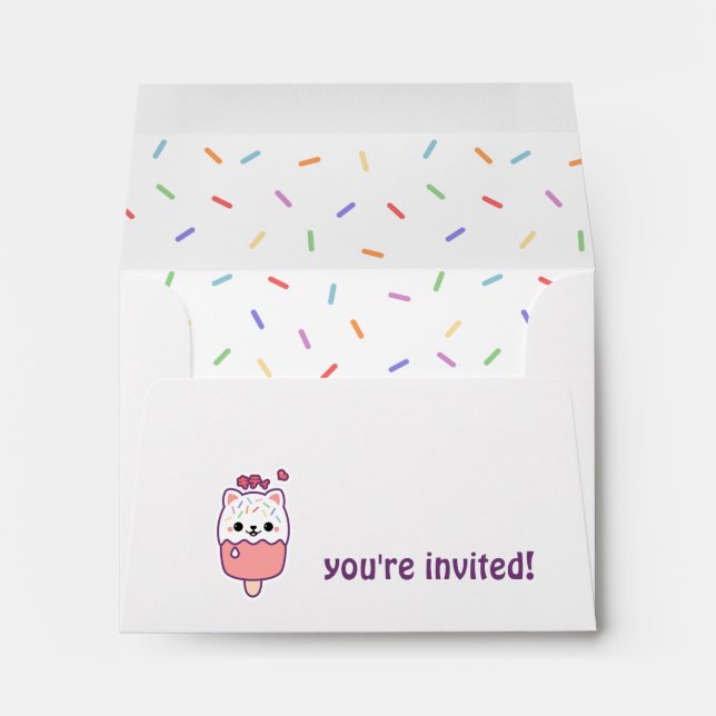 Cute Cat Popsicle Envelope (Back (Bottom))