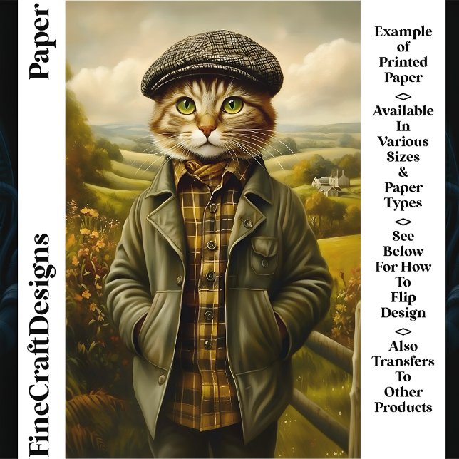 Cute Cat Portrait in Landscape CM1 Scrapbook Paper (Creator Uploaded)