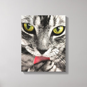 Cute Cat Portrait. Personalize Canvas Print