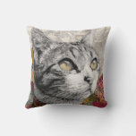 Cute Cat Print Throw Pillow