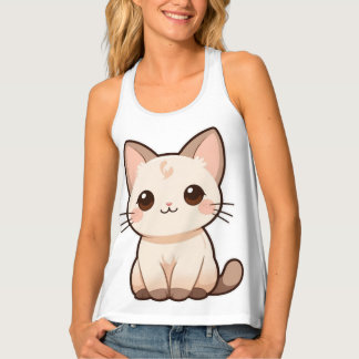 Cute Cat Print Women’s Tank Top