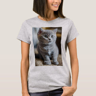 Cute Cat Printed girl tshirt, Cat lover T-Shirt