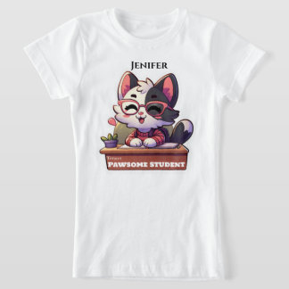 Cute Cat Pun Back to school  T-Shirt