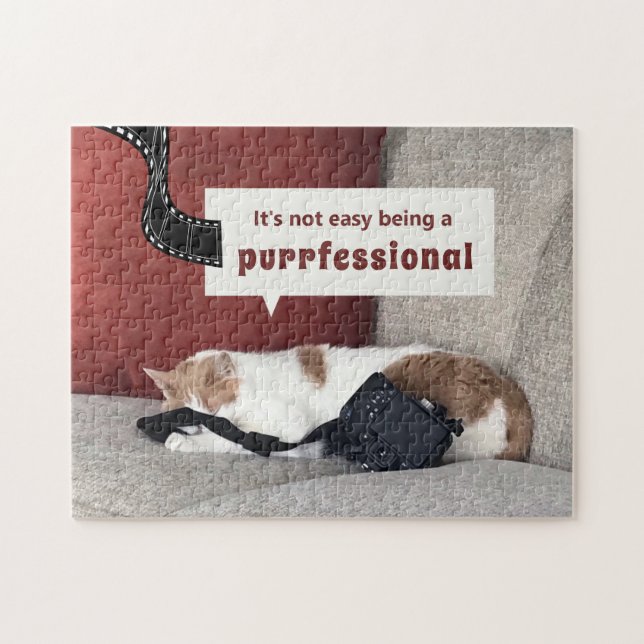 Cute Cat "purrfessional" jigsaw puzzle (Horizontal)