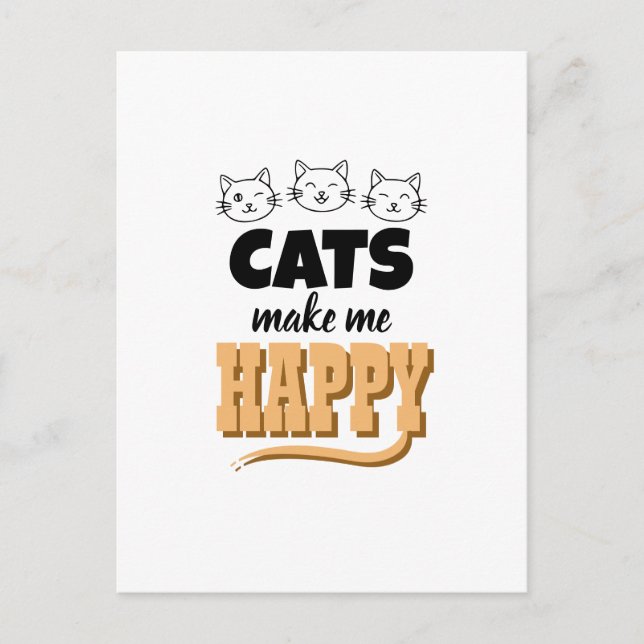 Cute Cat Quote Typography Minimalist Cat Lover  Postcard (Front)