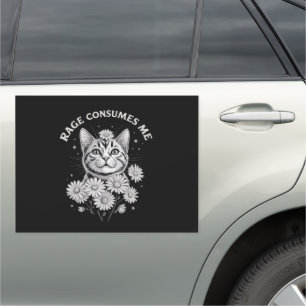 Cute Cat Rage Consumes Me Funny Sarcastic Kitten  Car Magnet