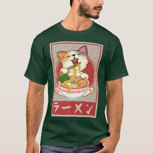 Cute Cat Ramen Anime Retro Japanese Gift for Girls T-Shirt