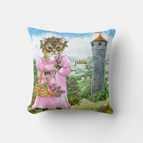 Cute cat Rapunzel Fairy Tale cartoon pillow