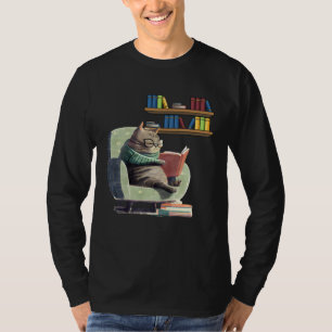 Cute Cat Reading Book Bookworms Cat  Reading  2 T-Shirt