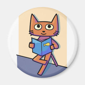 Cute Cat Reading Book Magnet