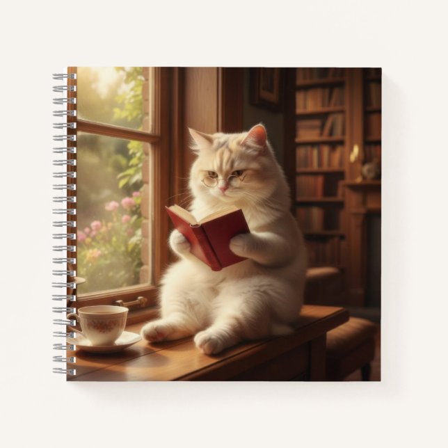 Cute Cat Reading Notebook (Front)
